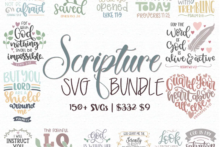 The Scripture SVG Bundle preview for christian shirt svg