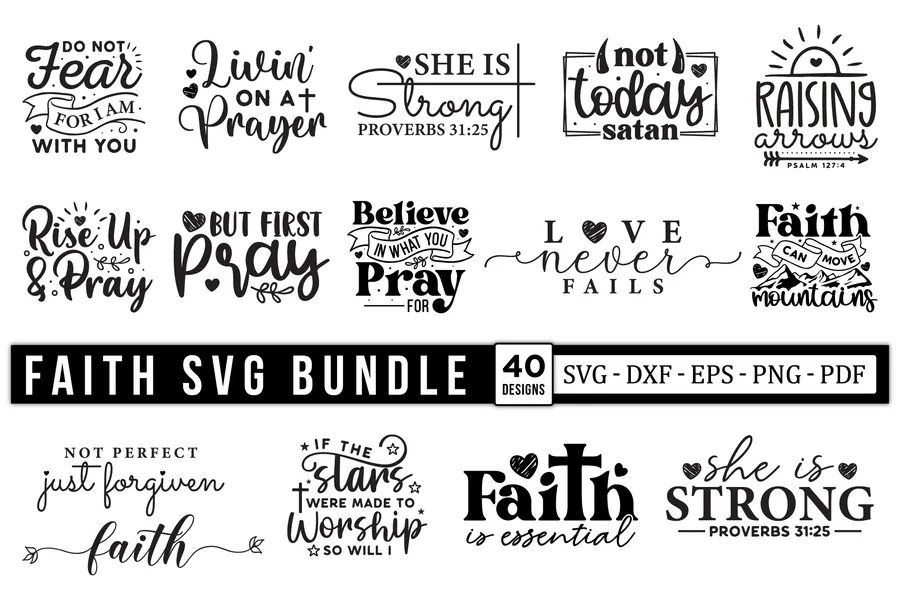 Faith SVG Bundle preview for christian shirt svg