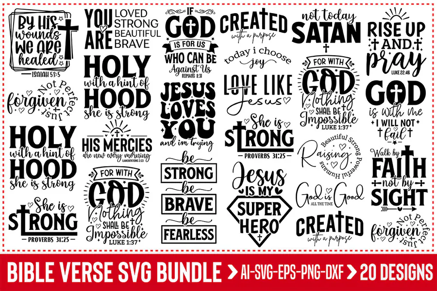 Bible Verse SVG Bundle preview for christian shirt svg