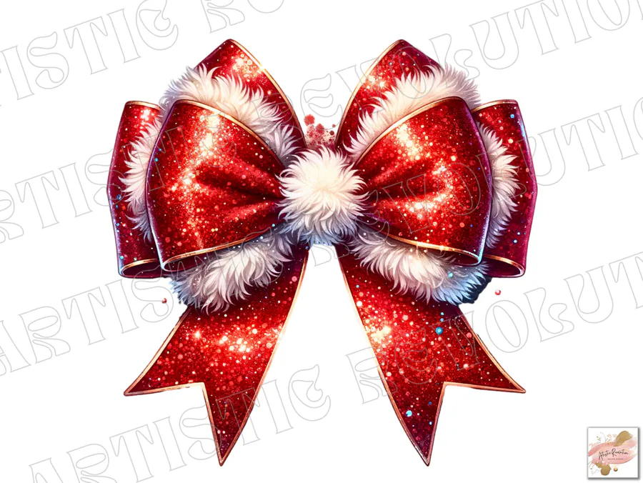 Coquette Christmas Bow PNG preview for coquette pink Christmas sublimation PNG