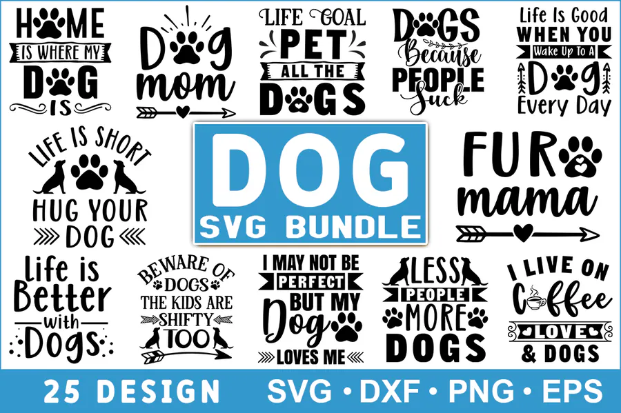 Dog SVG Bundle preview for dog and cat shirt svg