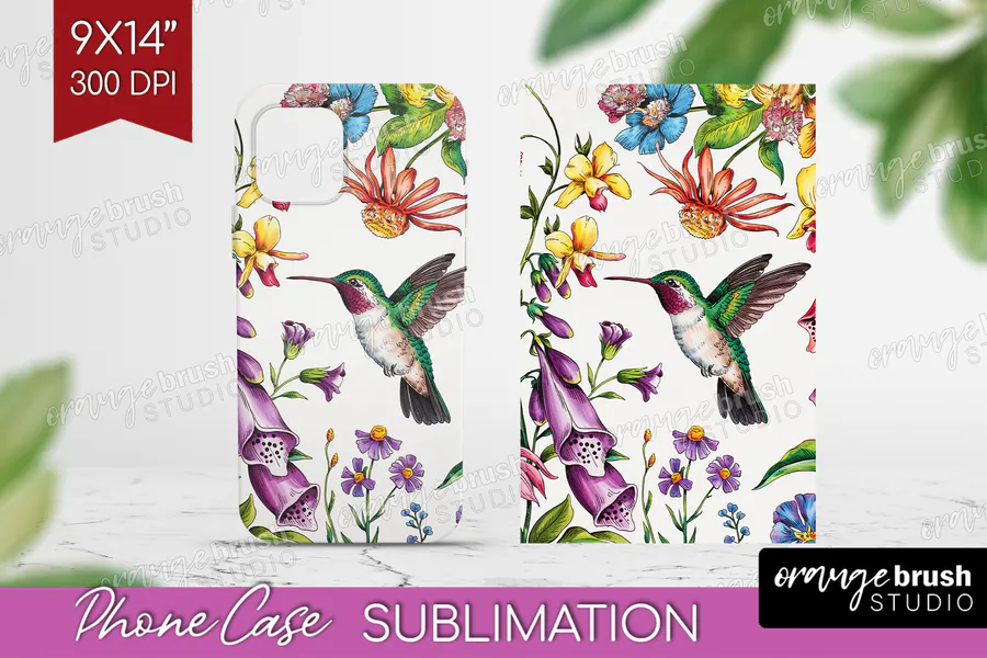 Hummingbird Garden Phone Case preview for floral phone case sublimation ideas