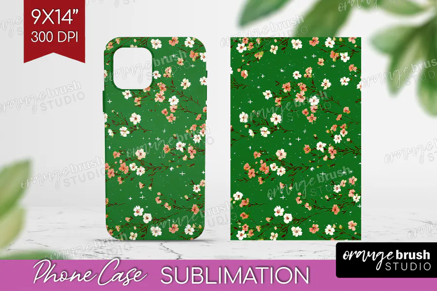 Green Meadow Blossom Phone Case preview for floral phone case sublimation ideas