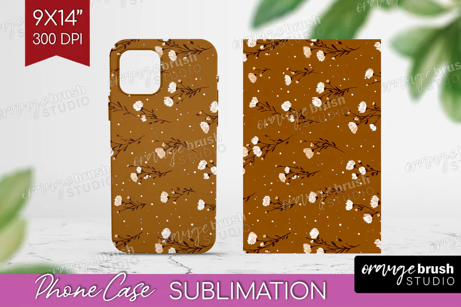 Rust Wildflower Phone Case preview for floral phone case sublimation ideas