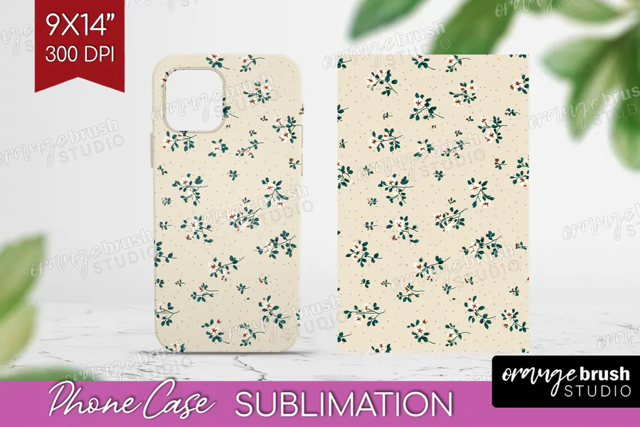 Cream Micro-Floral Phone Case preview for floral phone case sublimation ideas