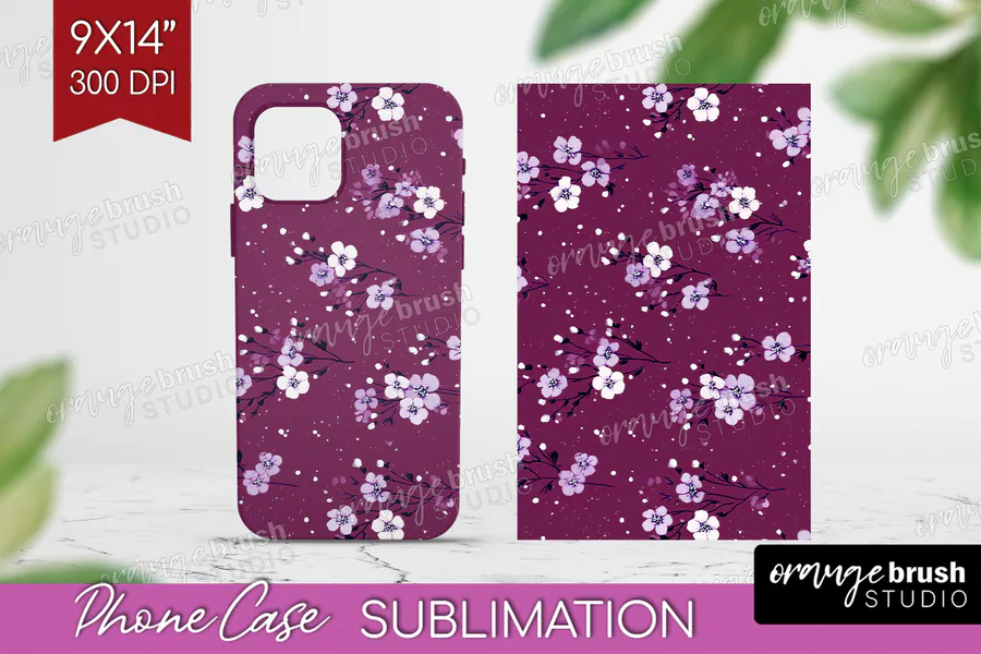 Plum Tiny Blossom Phone Case preview for floral phone case sublimation ideas