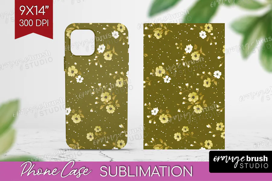 Olive Wildflower Phone Case preview for floral phone case sublimation ideas