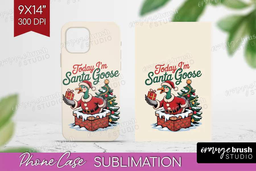Santa Goose Phone Case preview for funny Christmas phone case sublimation ideas