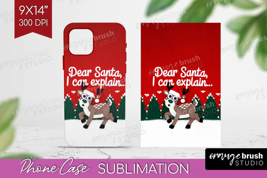 Dear Santa Funny Deer Phone Case preview for funny Christmas phone case sublimation ideas