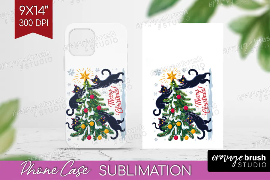 Funny Christmas Cats Phone Case preview for funny Christmas phone case sublimation ideas
