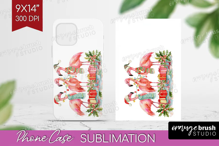 Christmas Flamingo Phone Case preview for funny Christmas phone case sublimation ideas