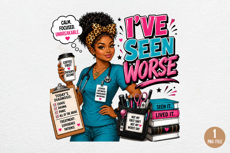 Funny Nurse Life Sublimation PNG preview for funny nurse sublimation designs