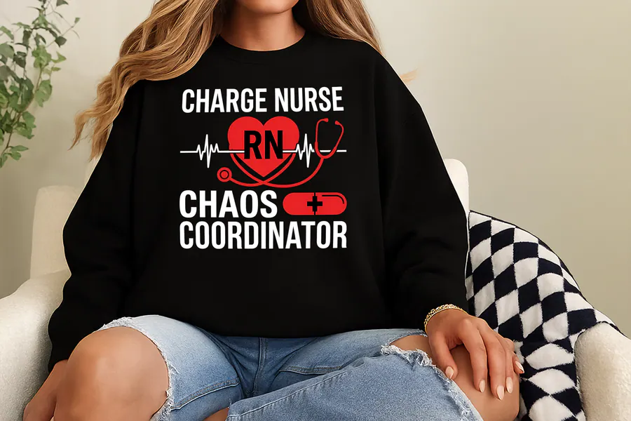 Charge Nurse RN Chaos Coordinator preview for funny nurse sublimation designs