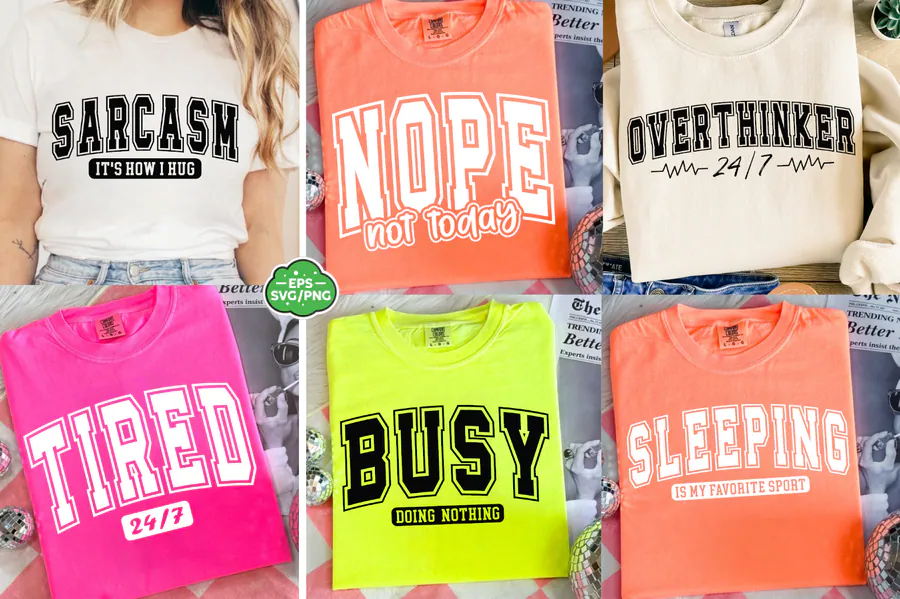 Funny Sarcastic SVG Bundle, Sarcasm SVG preview for funny sarcastic shirt svg