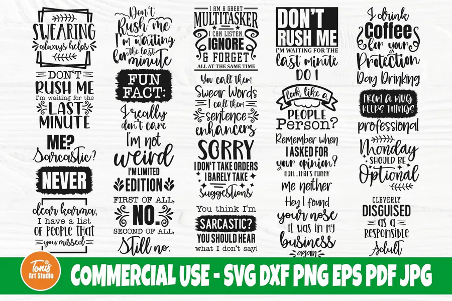 Funny Sayings SVG Bundle | Sarcastic SVG preview for funny sarcastic shirt svg