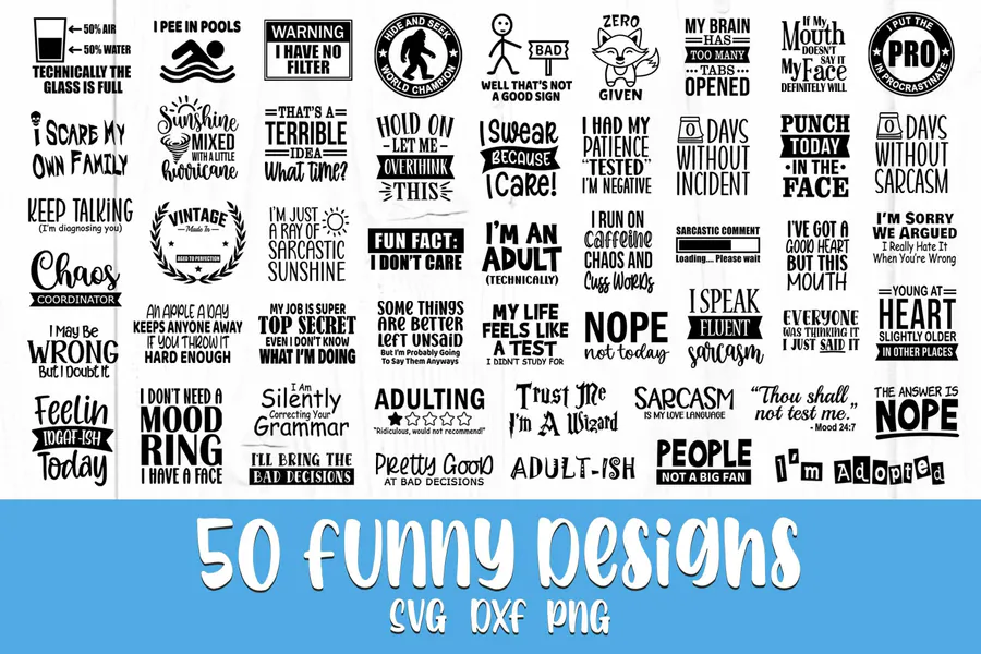 Funny SVG Bundle, Sarcastic SVG Bundle preview for funny sarcastic shirt svg