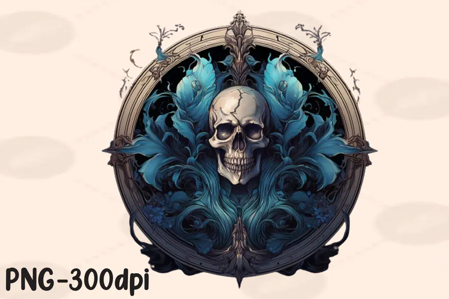 Antique Gothic Sublimation preview for gothic Halloween sublimation PNG