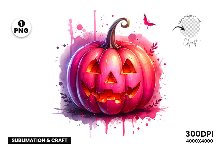 Halloween Jack-o'-Lantern Sublimation PNG preview for Halloween jack-o'-lantern sublimation PNG