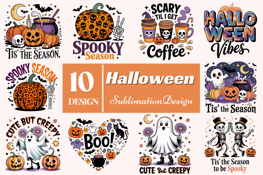 Halloween PNG Sublimation Bundle preview for Halloween jack-o'-lantern sublimation PNG