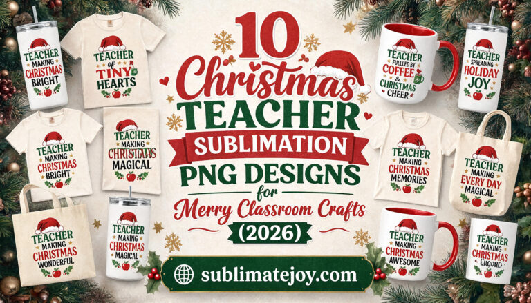 10 Christmas Teacher Sublimation PNG Designs for Merry Classroom Crafts (2026)