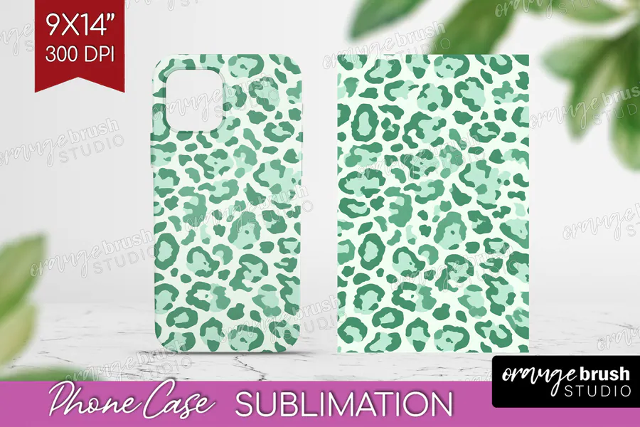Mint Leopard Phone Case preview for leopard print phone case sublimation ideas