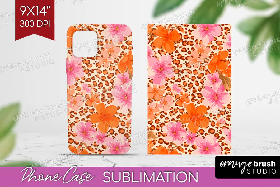 Tropical Floral Leopard Phone Case preview for leopard print phone case sublimation ideas