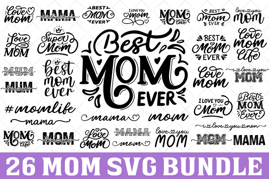 Mom SVG Bundle preview for mama shirt svg