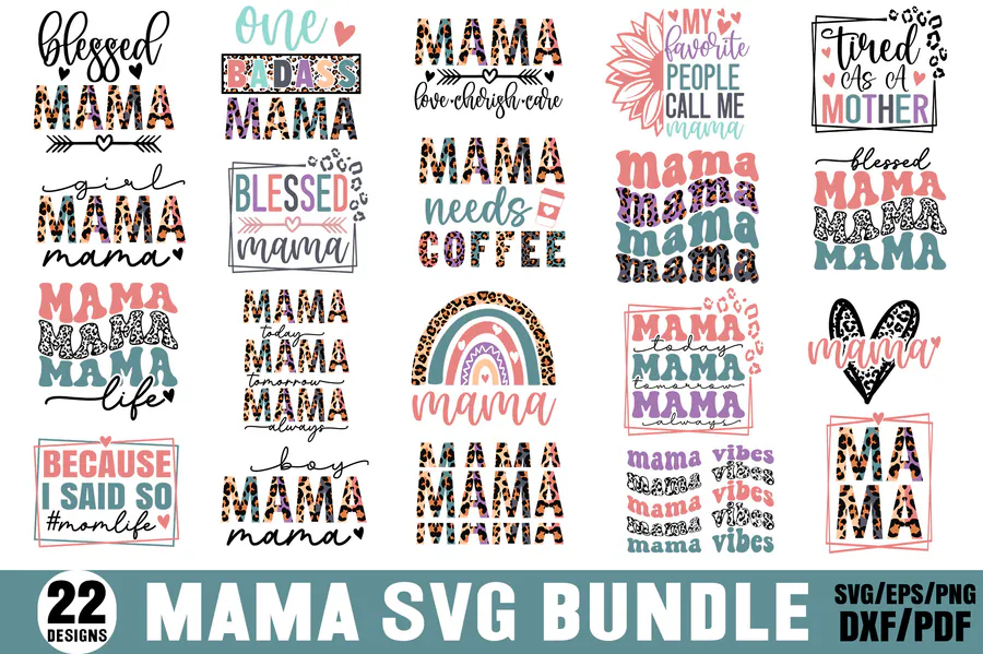 Mom SVG Bundle, Mama SVG Bundle, Mom SVG preview for mama shirt svg