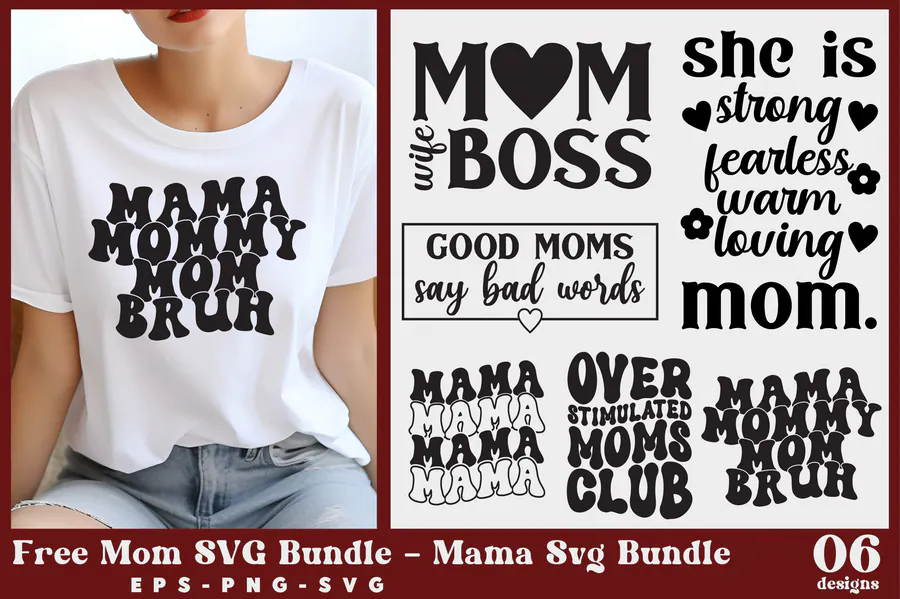Free Mom SVG Bundle - Mama SVG Bundle preview for mama shirt svg