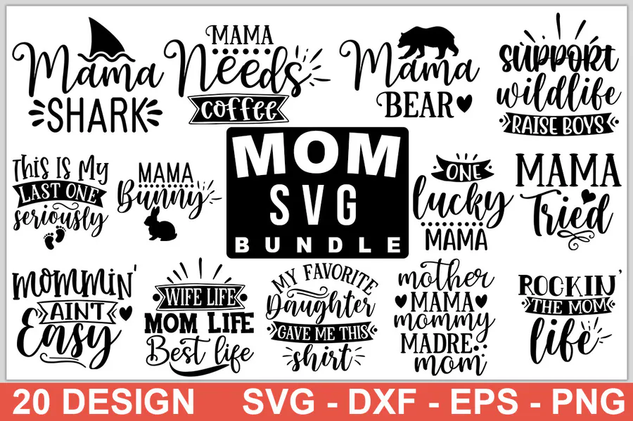 Mom SVG Bundle, Mom Life SVG preview for mama shirt svg