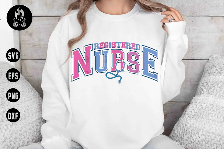 Registered Nurse Varsity SVG, Nurse Life preview for nurse graduation sublimation designs