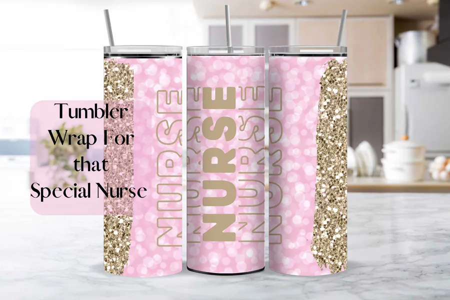 Nursing Tumbler, Tumbler Wrap preview for nurse tumbler sublimation designs