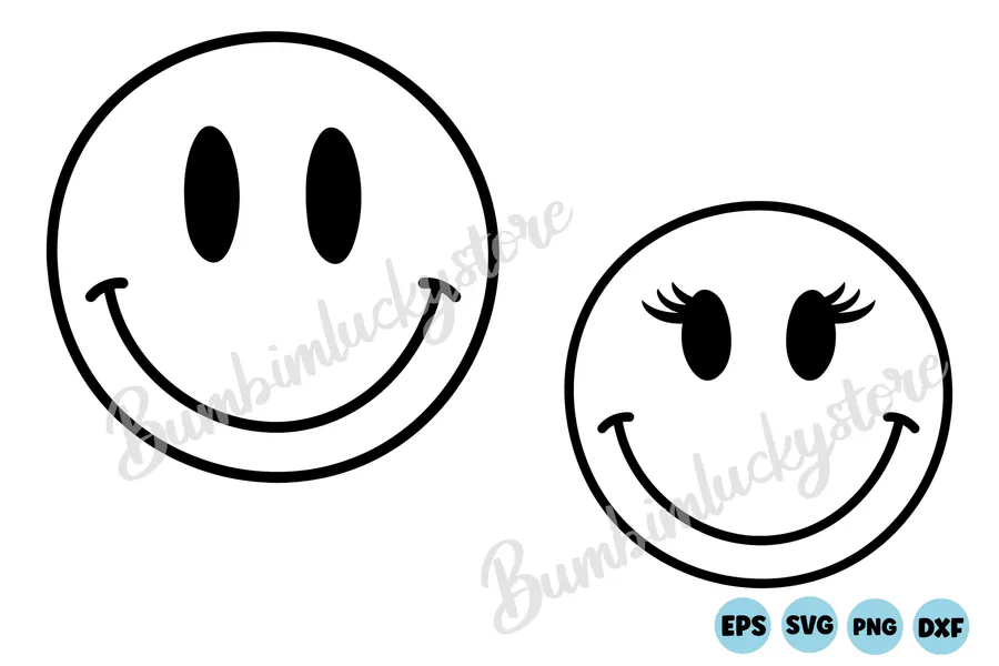 Smiley Face SVG preview for retro groovy shirt svg