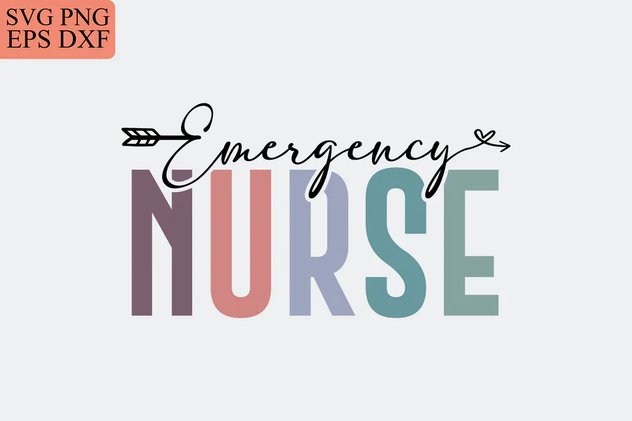 Retro Nurse SVG Design,Emergency Nurse preview for retro nurse sublimation designs