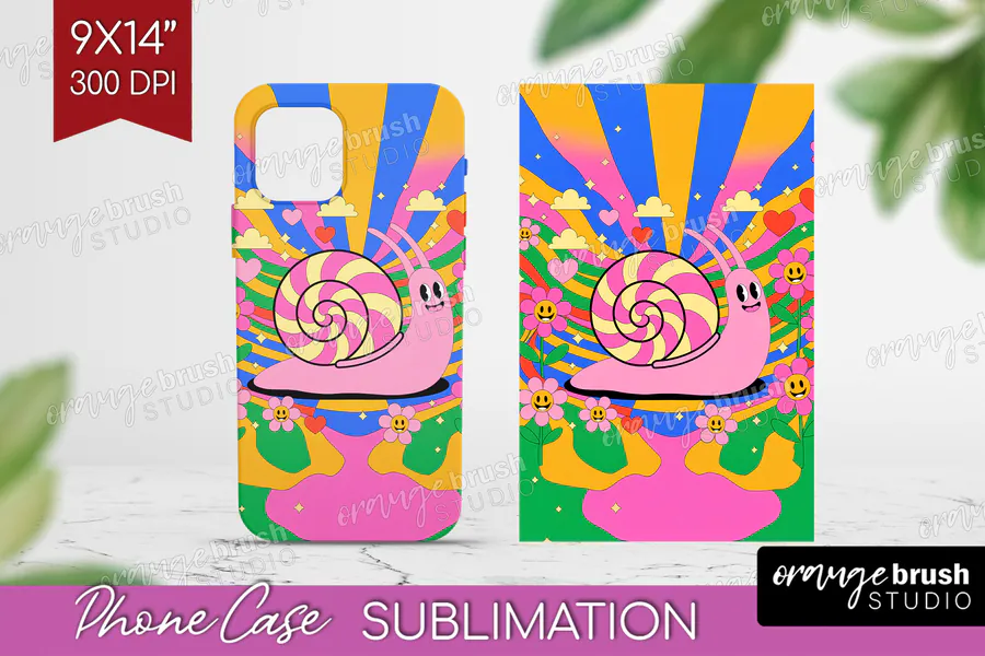 Psychedelic Snail Phone Case preview for retro phone case sublimation ideas