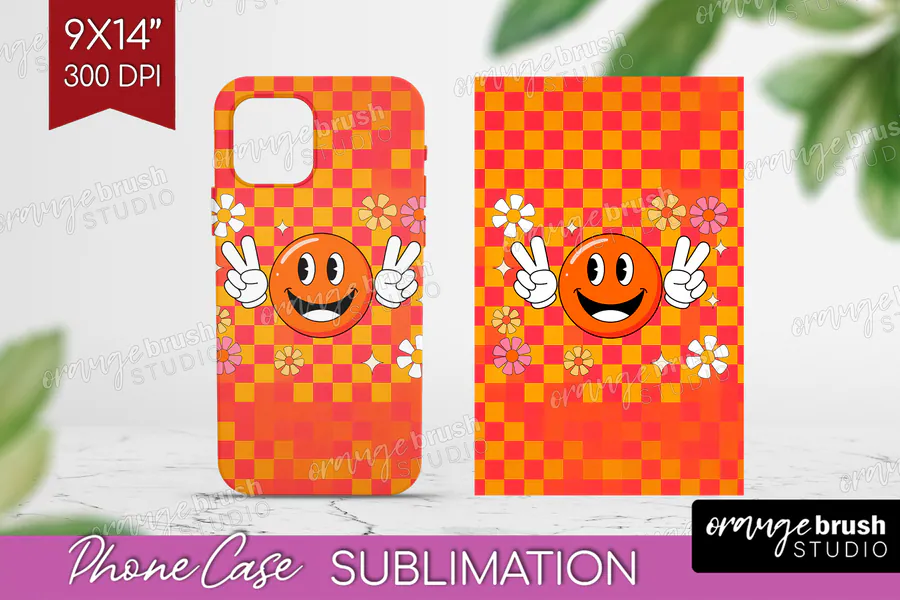 Checkerboard Smiley Phone Case preview for retro phone case sublimation ideas