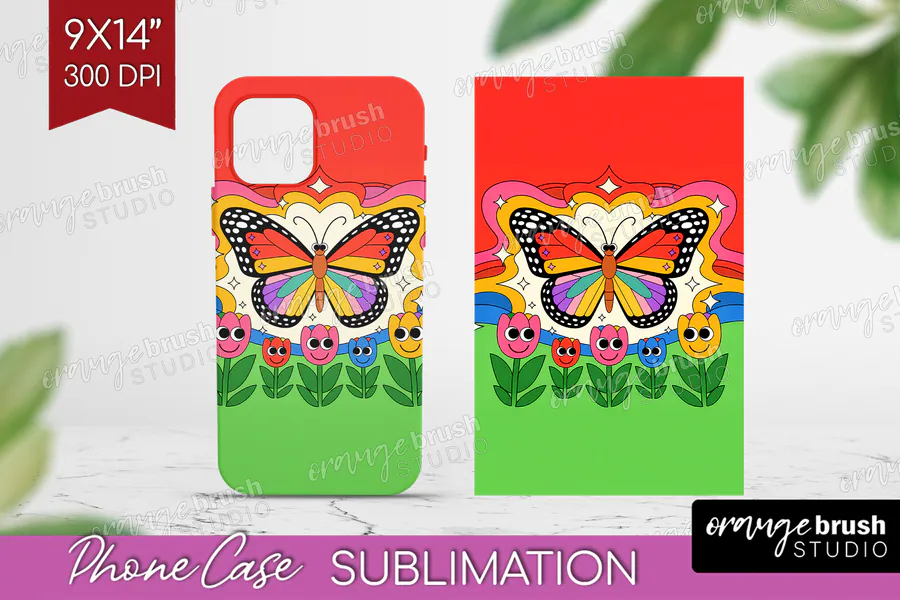 Butterfly Garden Phone Case preview for retro phone case sublimation ideas