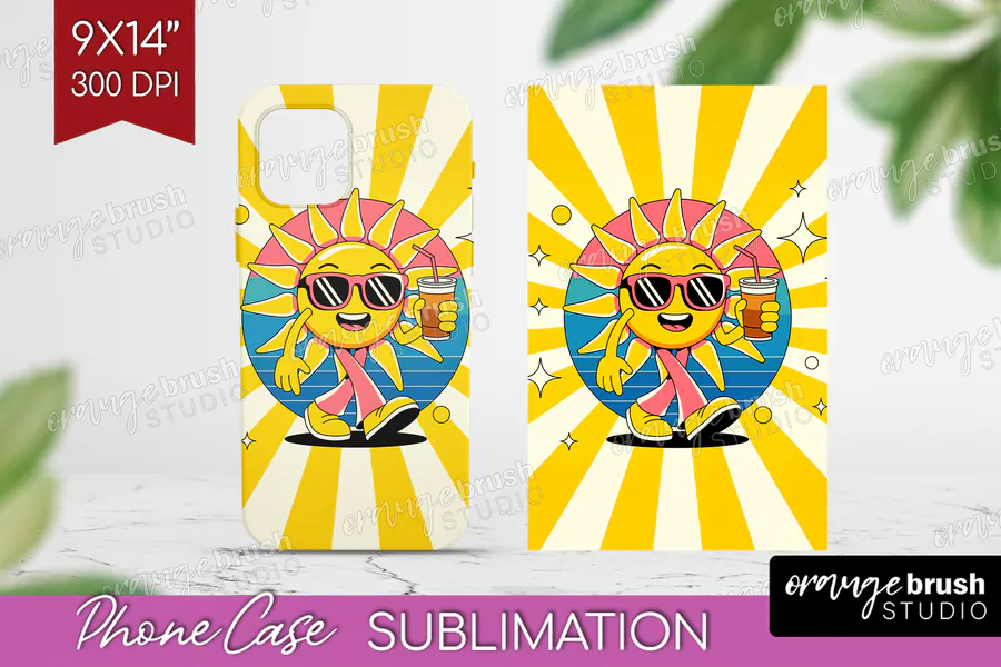 Sunshine Character Phone Case preview for retro phone case sublimation ideas