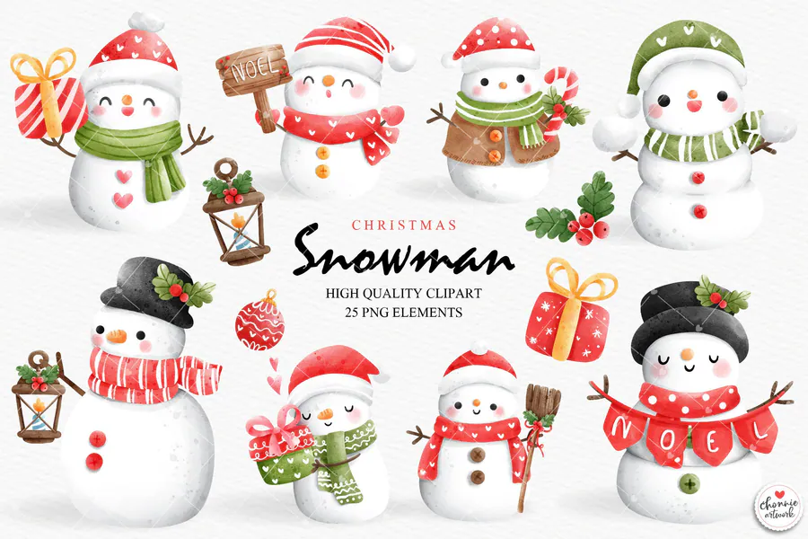 Christmas Snowman Clipart, Snowman preview for snowman Christmas sublimation PNG