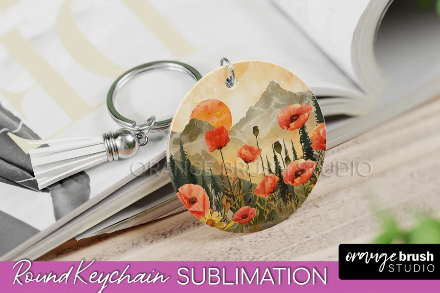 Boho Landscape Keychain 55 preview for sublimation keychain designs
