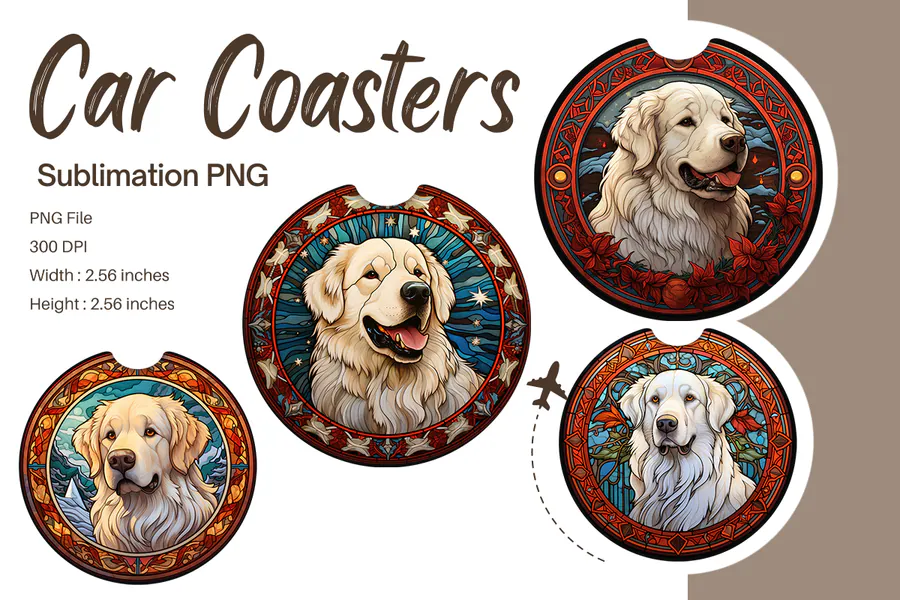 Stained-Glass Dog Keychain 9 preview for sublimation keychain designs