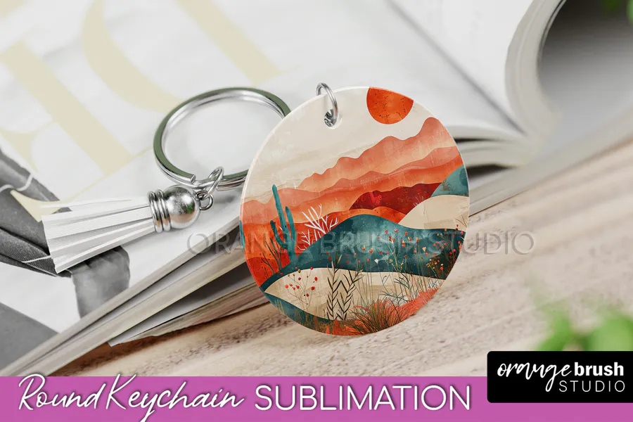 Boho Landscape Keychain 59 preview for sublimation keychain designs