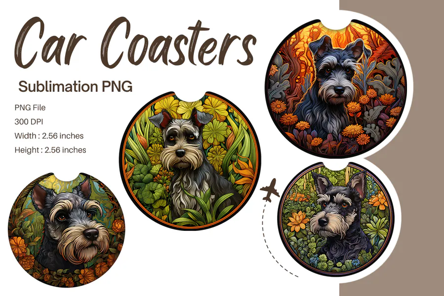 Stained-Glass Dog Keychain 26 preview for sublimation keychain designs