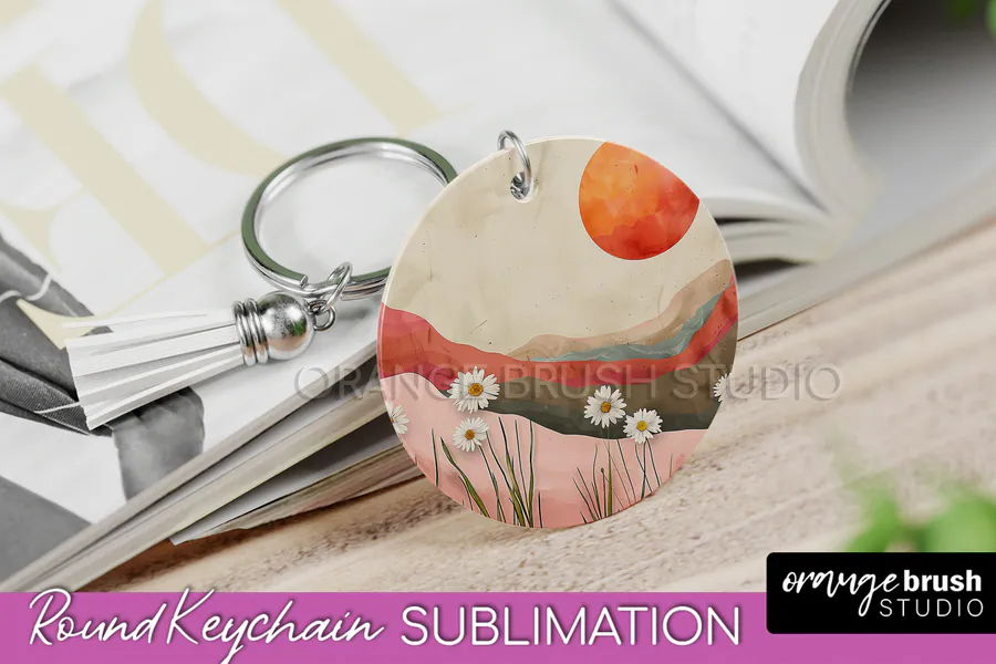 Boho Landscape Keychain 54 preview for sublimation keychain designs