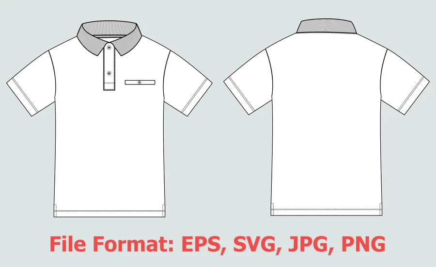 Polo Shirt Vector Illustration 2 preview for sublimation polo shirt design
