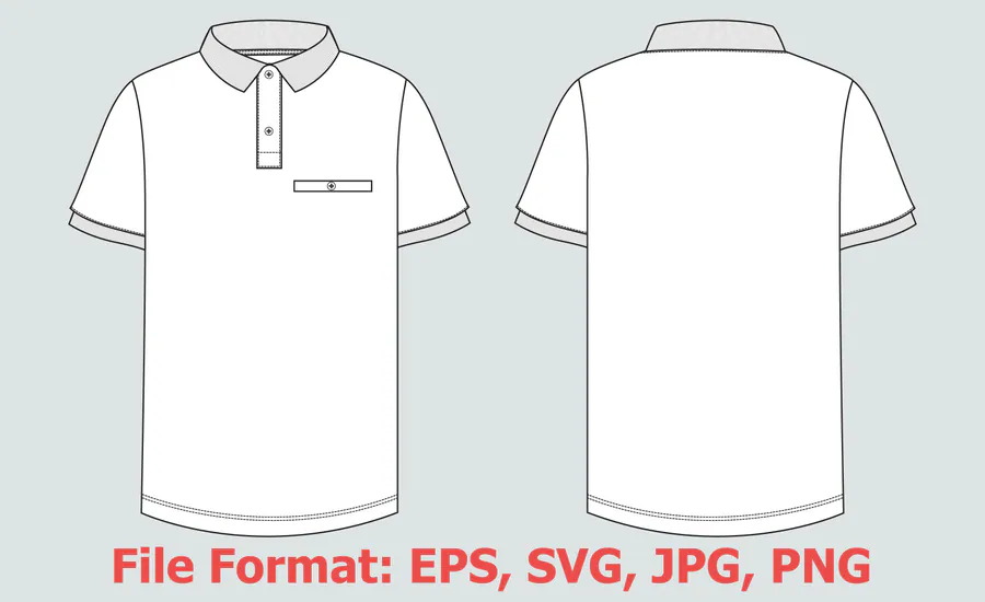 Polo Shirt Vector Illustration 1 preview for sublimation polo shirt design