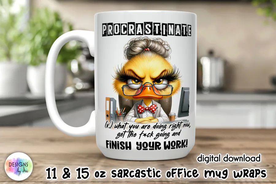 Office Life Funny Mug Wrap Sublimation