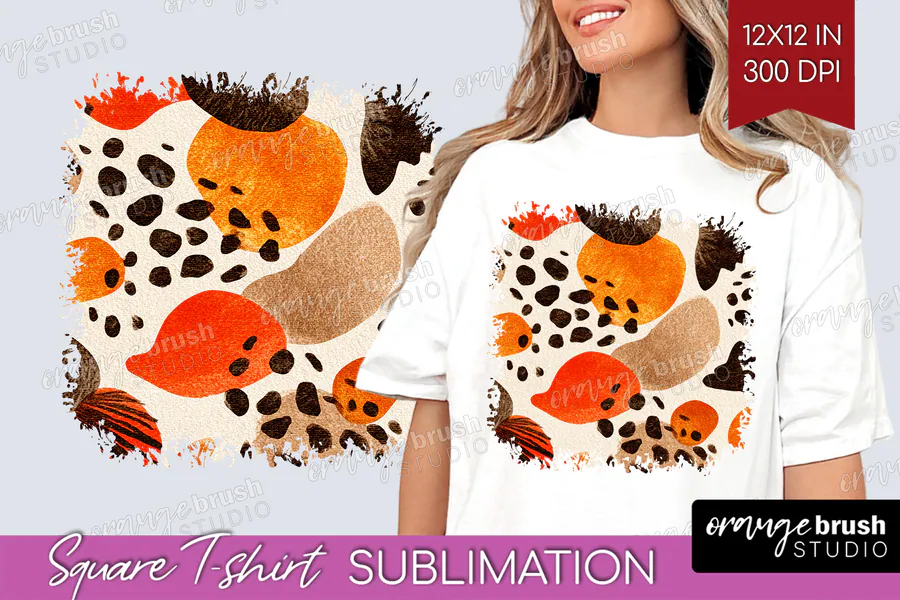 Modern Boho Square T-Shirt PNG preview for animal sublimation shirt designs