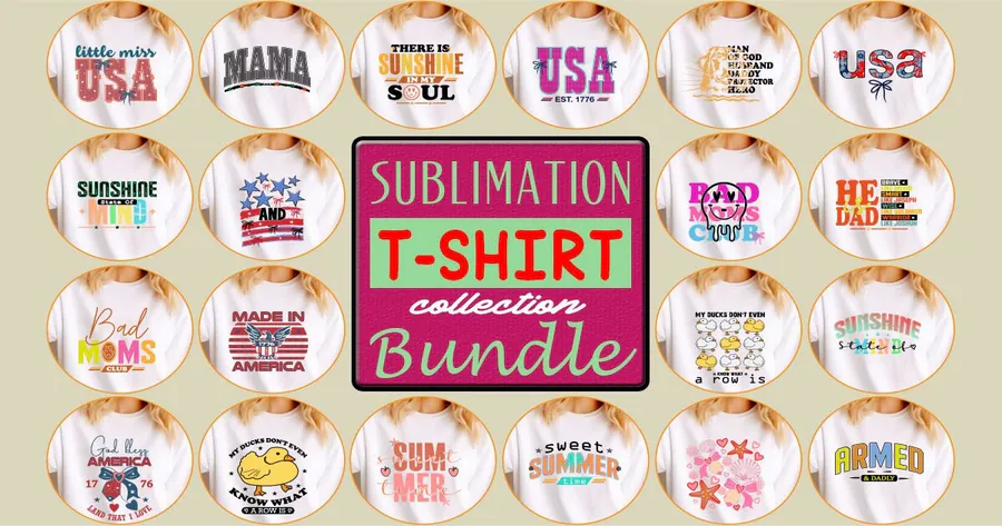 Sublimation T-Shirt Collection Bundle preview for animal sublimation shirt designs