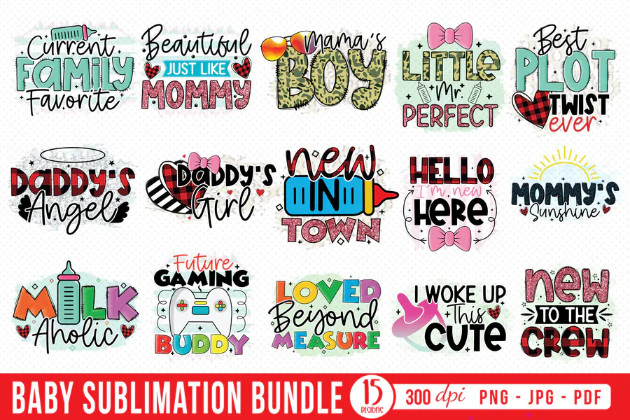 Baby Sublimation Bundle preview for baby sublimation designs